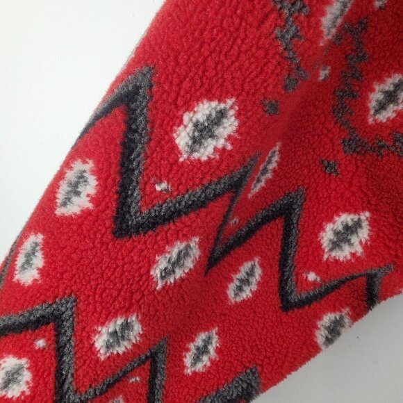Tsunami 1/2 Zip Fleece Pullover Shirt Men Medium Red Black Aztec Chevron Outdoor - Picture 16 of 16